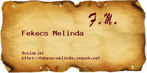 Fekecs Melinda névjegykártya